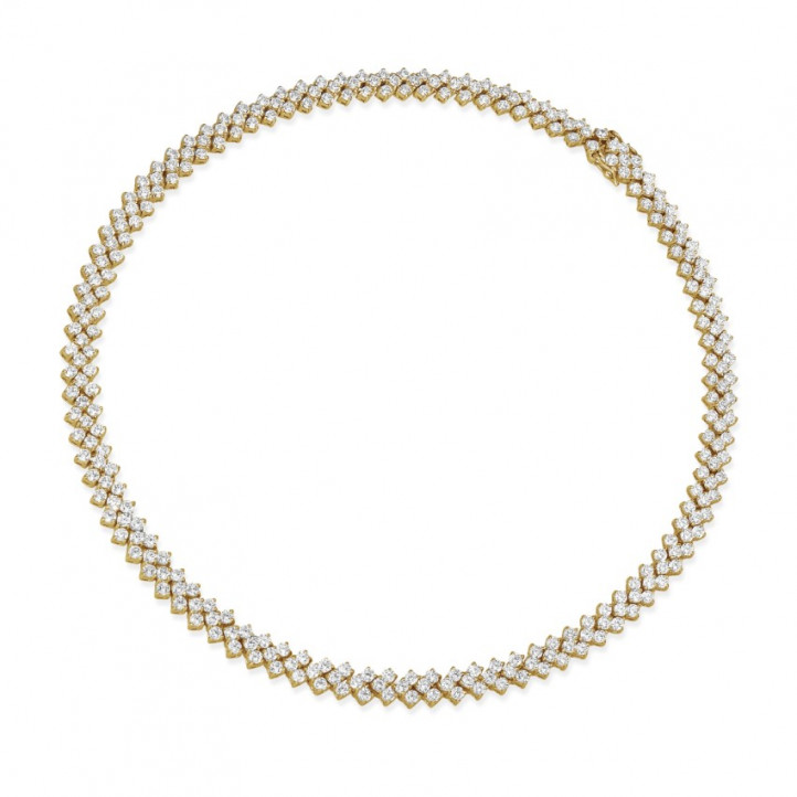 19.50 karaat diamanten halsketting in rood goud met visgraat design