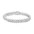9.50 karaat diamanten armband in wit goud met visgraat design