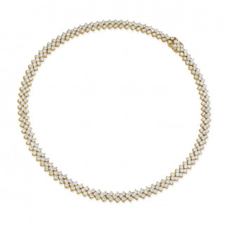 Gouden halsketting - 19.50 karaat diamanten halsketting in wit goud met visgraat design