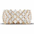 Diamanten ring in rood goud met visgraat design