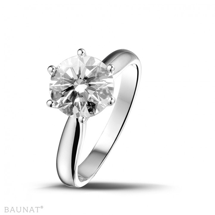 2.00 karaat solitaire ring in wit goud met ronde diamant van uitzonderlijke kwaliteit (D-IF-EX-None fluorescentie-GIA certificaat)