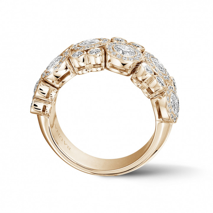1.80 karaat diamanten ring in rood goud