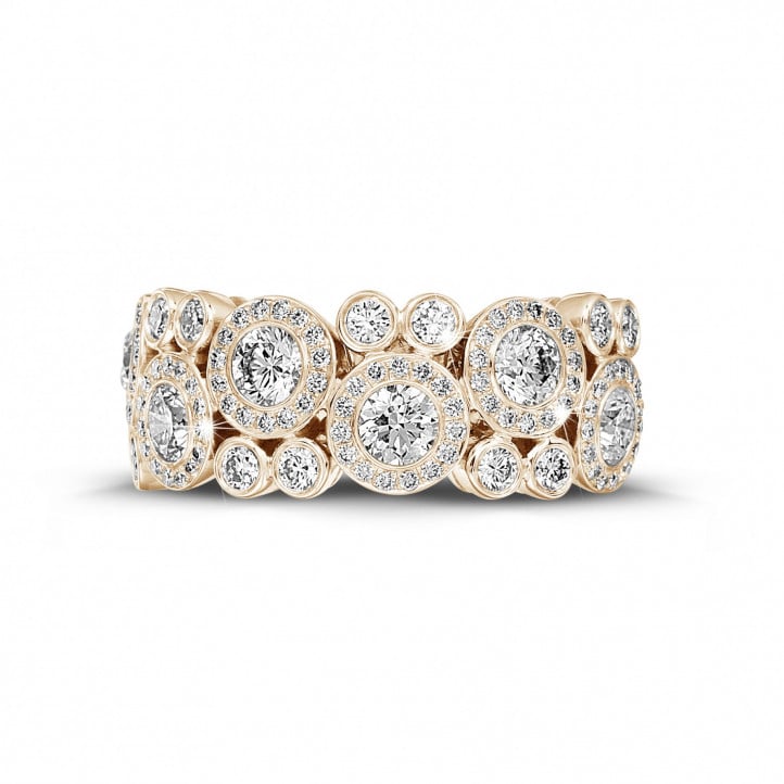 1.80 karaat diamanten ring in rood goud