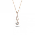 0.45 karaat diamanten halsketting in rood goud