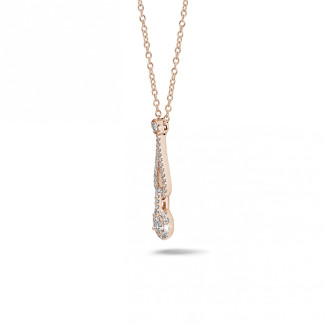 Fast delivery products - 0.45 karaat diamanten halsketting in rood goud