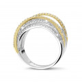 1.60 karaat ring in wit & geel goud met ronde diamanten