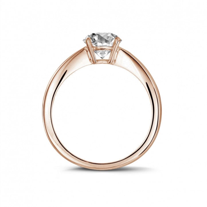 1.20 karaat solitaire ring in rood goud met ovale diamant