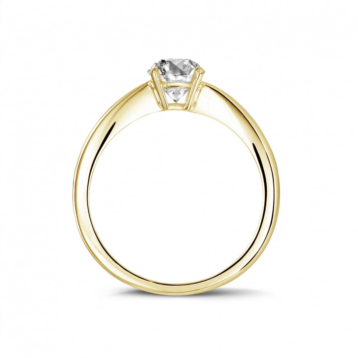 0.58 karaat solitaire ring in geel goud met ovale diamant