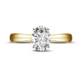 1.20 karaat solitaire ring in geel goud met ovale diamant