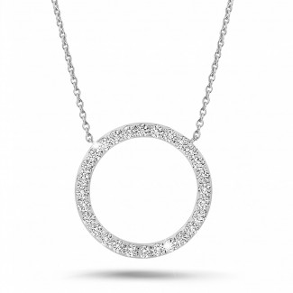 Halskettingen - 0.54 karaat diamanten eternity halsketting in wit goud