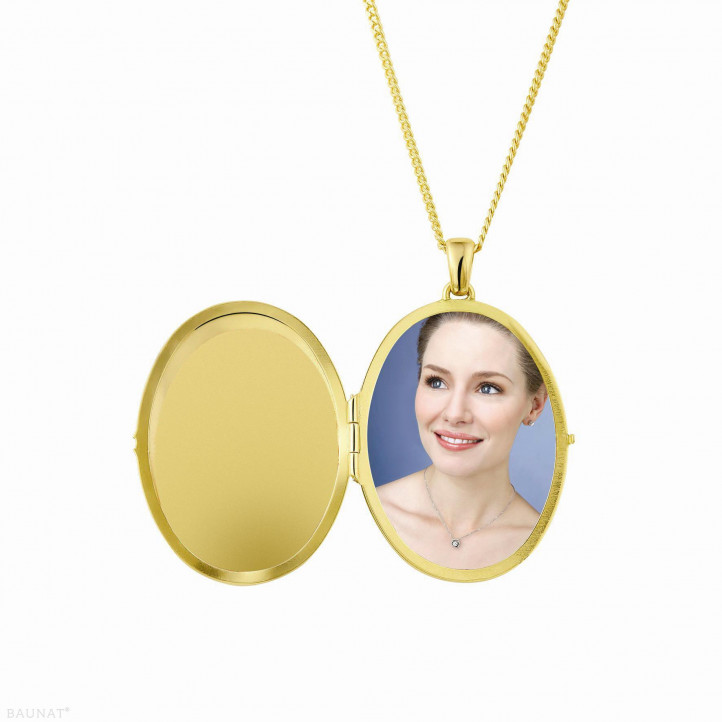 1.70 karaat design médaillon met kleine ronde diamanten in geel goud