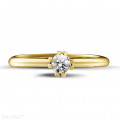 0.25 karaat diamanten solitaire design ring in geel goud met acht griffen