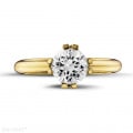 1.25 karaat diamanten solitaire design ring in geel goud met acht griffen