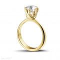 1.50 karaat diamanten solitaire design ring in geel goud met acht griffen