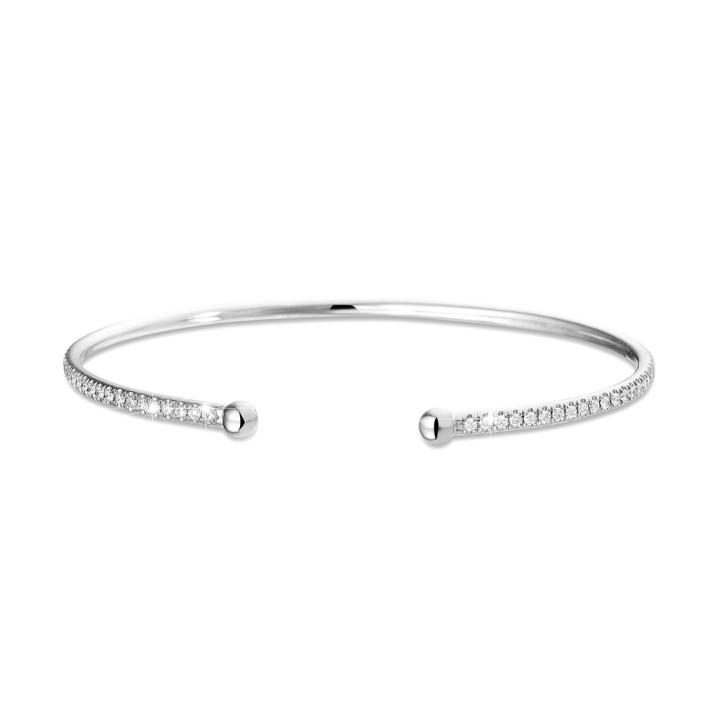 0.75 karaat diamanten slavenarmband in wit goud