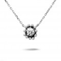 0.25 karaat diamanten design bloem halsketting in wit goud