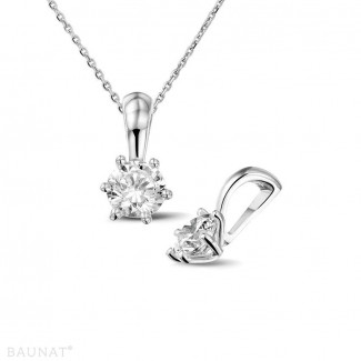 0.50 karaat solitaire hanger in wit goud met ronde diamant