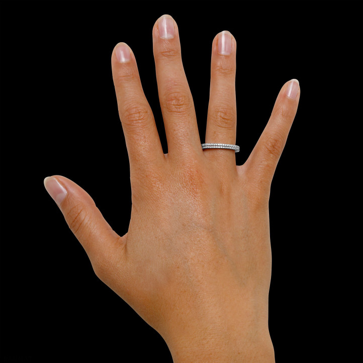 0.26 karaat diamanten dubbele design ring in wit goud