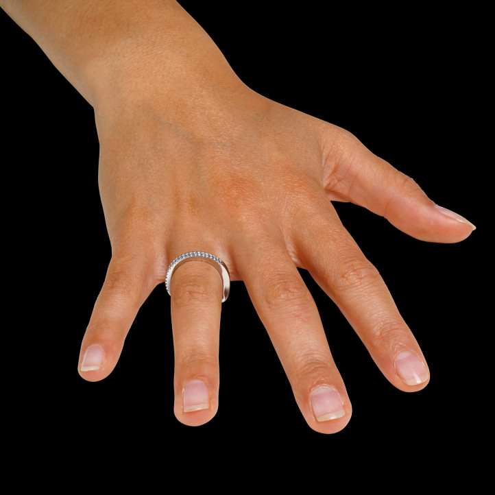0.26 karaat diamanten dubbele design ring in wit goud