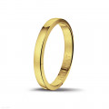Licht gebolde trouwring van 3.00 mm in geel goud