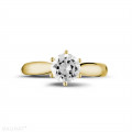 1.00 karaat diamanten solitaire ring in geel goud