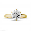2.50 karaat diamanten solitaire ring in geel goud
