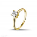 0.50 karaat solitaire ring in geel goud met princess diamant