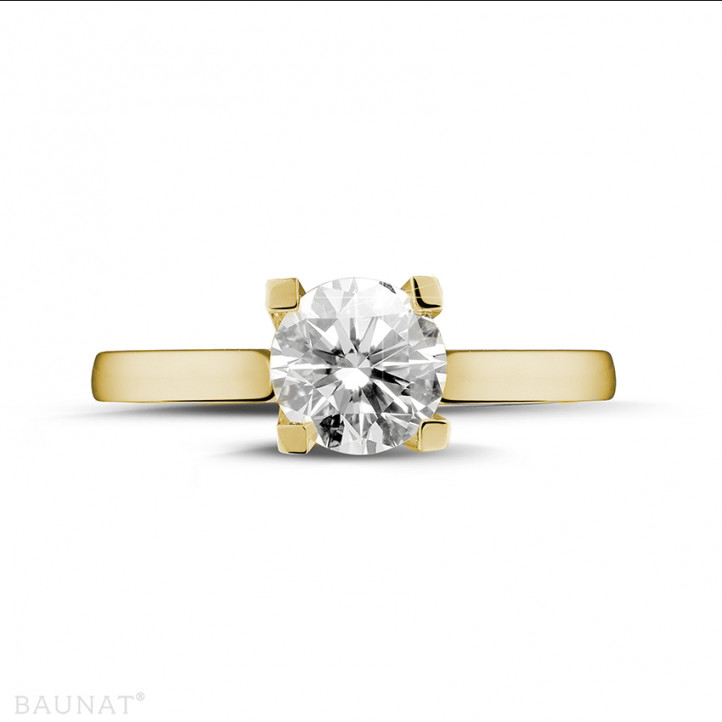 1.50 karaat diamanten solitaire ring in geel goud