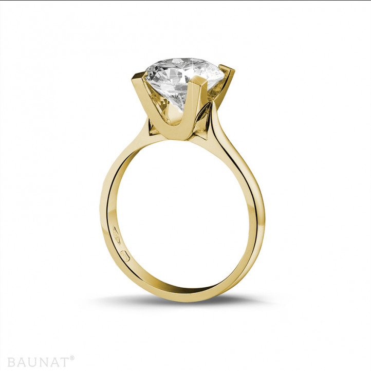 3.00 karaat diamanten solitaire ring in geel goud
