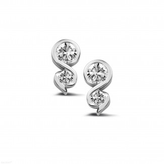 0.44 karaat diamanten oorbellen in wit goud