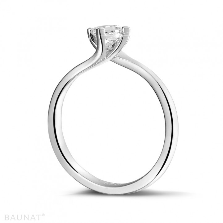 0.50 karaat solitaire ring in wit goud met princess diamant