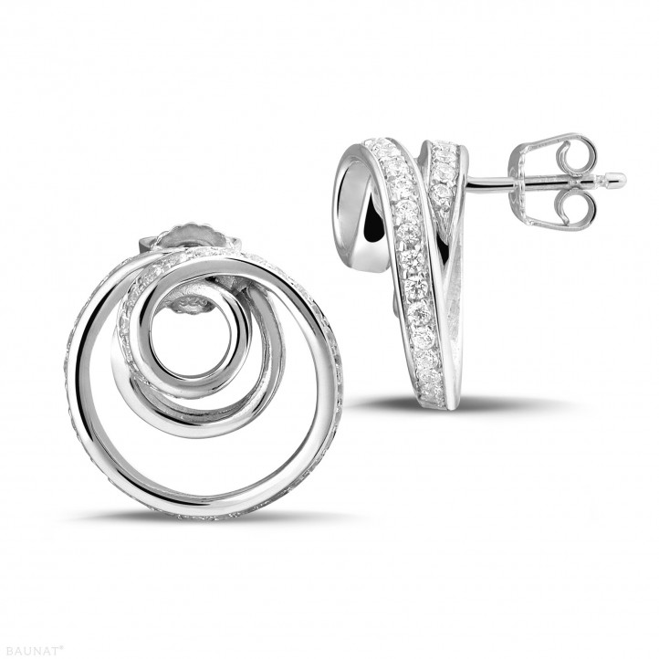 1.30 karaat diamanten design oorbellen in wit goud