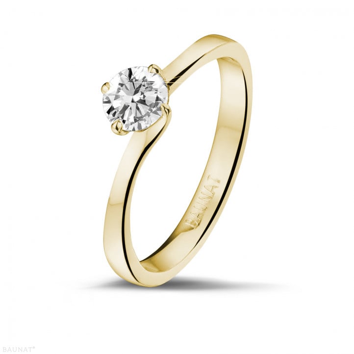 0.50 karaat diamanten solitaire ring in geel goud