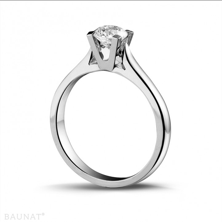 0.50 karaat diamanten solitaire ring in platina