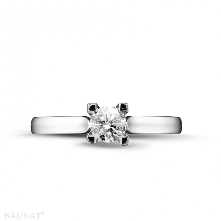0.30 karaat diamanten solitaire ring in platina