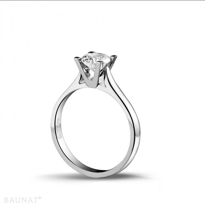 0.70 karaat diamanten solitaire ring in platina