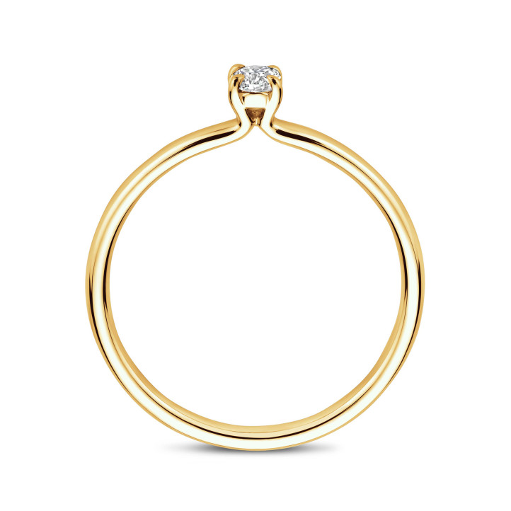 0.sarı altın oval kesim pırlantalı 15 karat tektaş yüzük