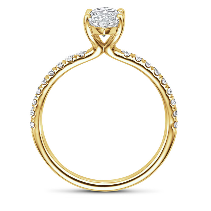2.00Ct markiz pırlantalı sarı altın tektaş yüzük