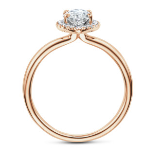 Halo - 1.50Ct markiz pırlantalı kırmızı altın halo yüzük