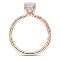 1.20 Ct. markiz pırlantalı ve gizli haleli kırmızı altın tektaş yüzük