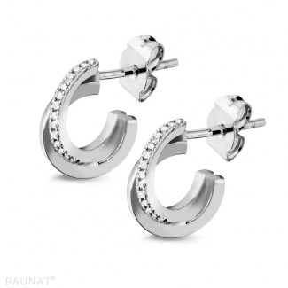 Küpeler - 0.platin 20 karat pırlanta tasarım küpe