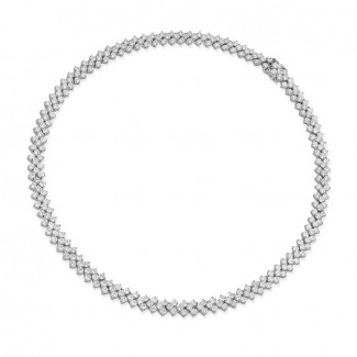 Yüksek Mücevherat - 19.50 Ct beyaz altından balık kuyruğu tasarımlı kolye