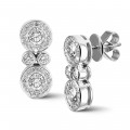 1.00 karat beyaz altın pırlanta küpe