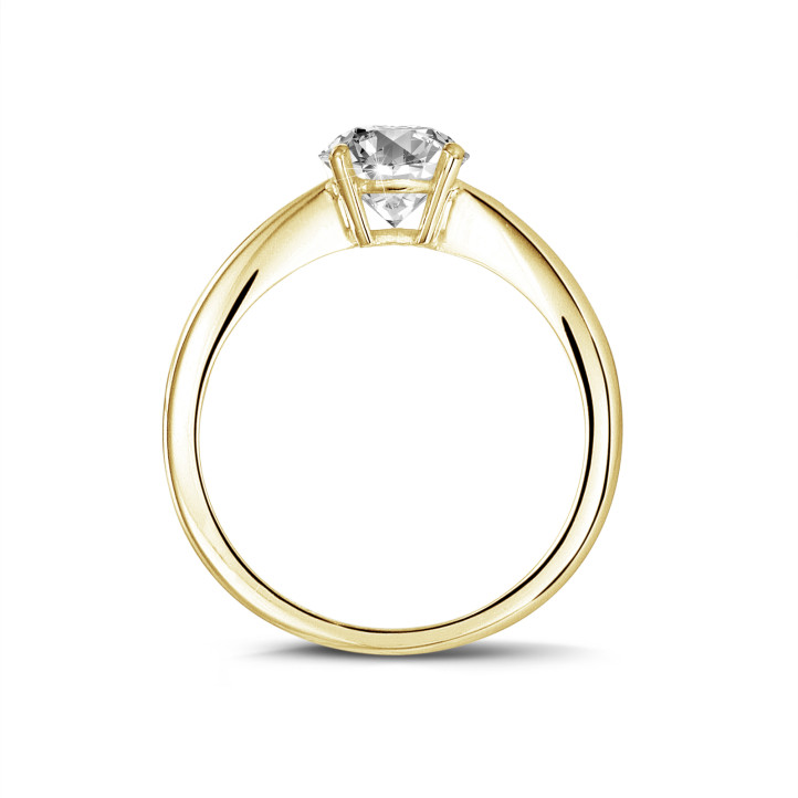1.20 karat oval pırlantalı sarı altın tektaş yüzük