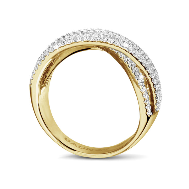 1.35克拉黄金圆形与长方形钻石戒指