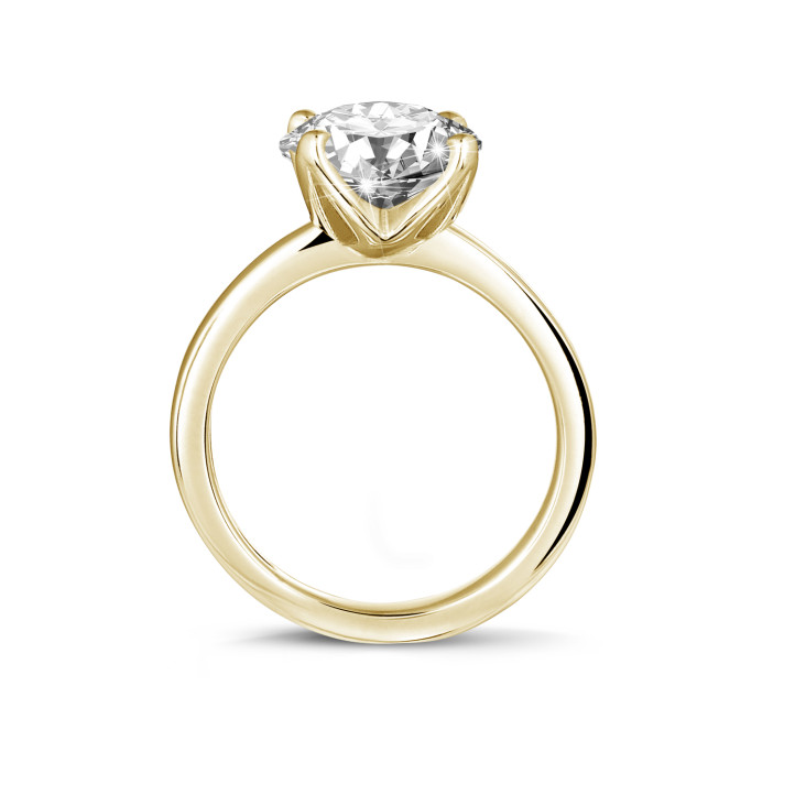 BAUNAT Iconic 系列 3.00克拉黄金圆钻单钻戒指