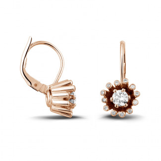 钻石耳环 - 设计系列0.50克拉玫瑰金钻石耳环