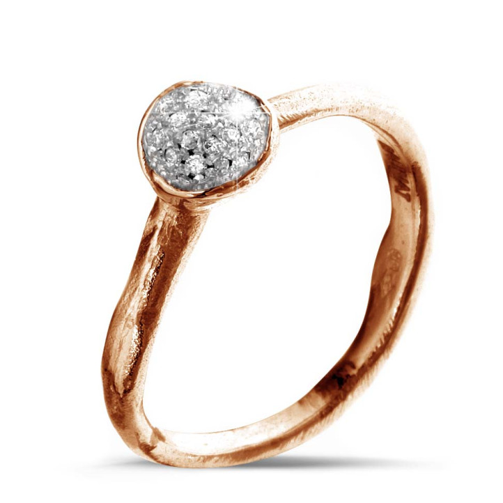 设计系列0.12克拉玫瑰金钻石戒指