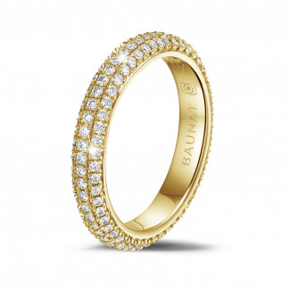 钻石结婚戒指 - 0.85克拉黄金密镶钻石戒指