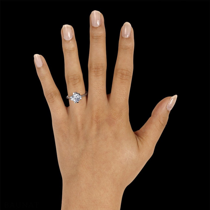 设计系列 1.50克拉八爪铂金钻石戒指